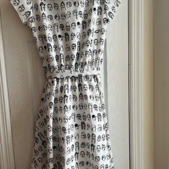 Retro Black and White Drawings Dress - Picture 2 of 2